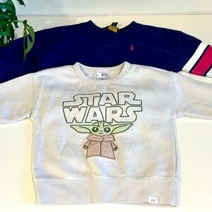 Toddler Sweatshirt Bundle 4T | Baby Gap Star Wars + Polo Ralph Lauren Crewnecks